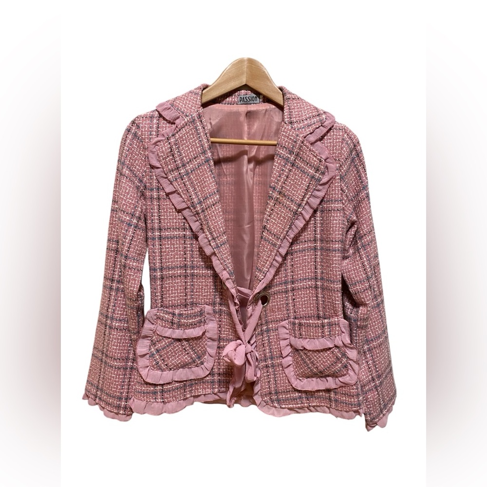 Passion pink plaid blazer